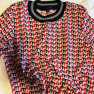 Tommy Hilfiger Red and Black Patterned Like New Blouse